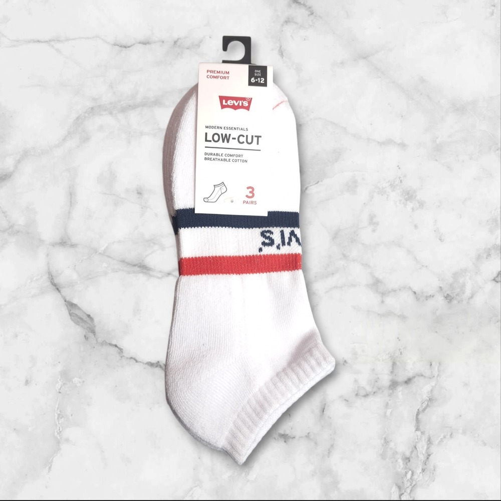 Levi's 3 Pairs Men's Half Cushion Low-Cut Socks Shoe Size 6-12‎ Durable Comfort